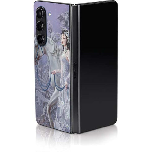 Fairy with Horse in Snow by Nene Thomas Galaxy Z Fold5 5G Skin